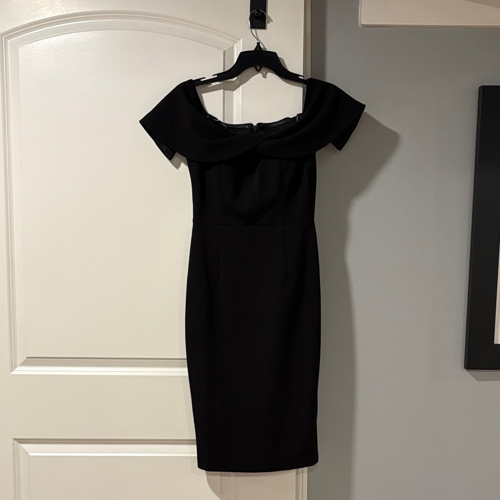 Vince Camuto Chic Black Off-Shoulder Midi Dress